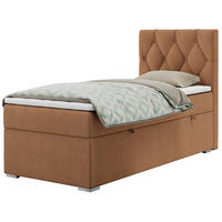 BOXBETT ALDA 90/200 Orange Struktur - H3 - Rechts Seite - Orange, Holz/Textil (90/200cm) - MKS