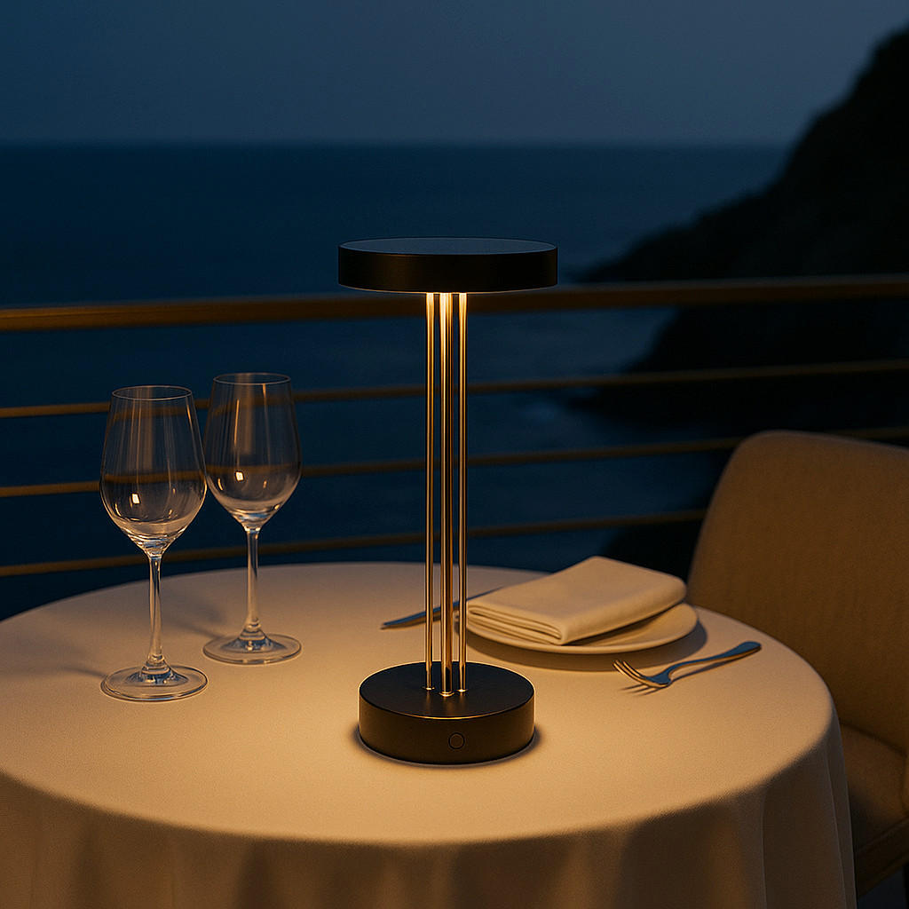 TISCHLAMPE-LED TRIZIO schwarz - Schwarz, Metall (15/15/33cm) - Lumisky