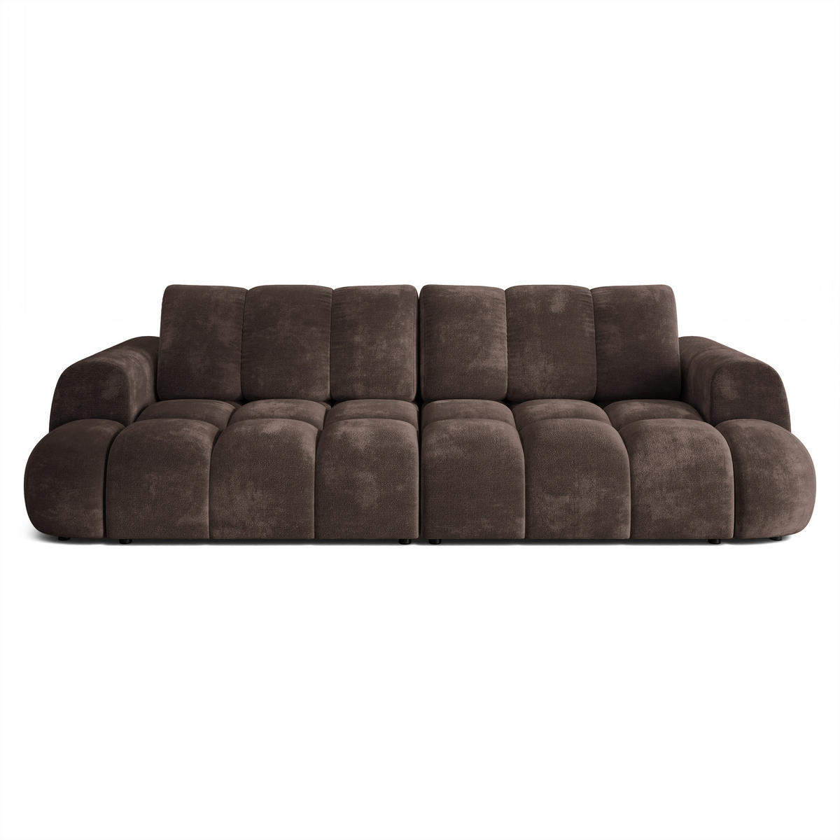 BETTSOFA DAFNE Braun Chenille-Stoff mit Schlaffunktion - Braun, Textil (300/88/113cm) - MASSENO