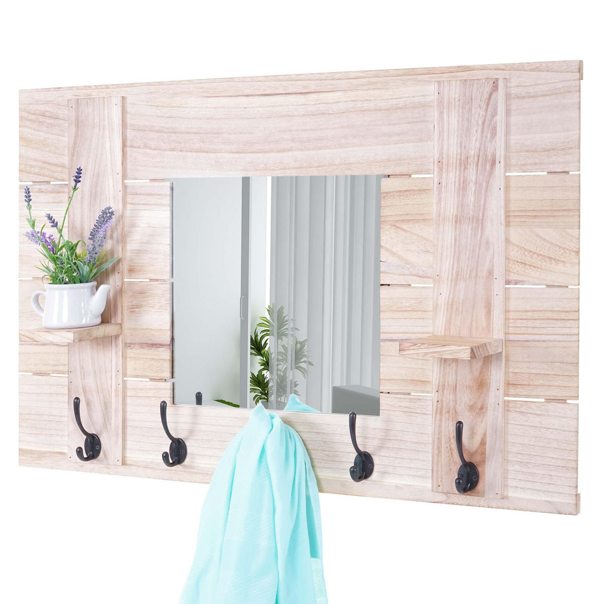 WANDGARDEROBE MIT SPIEGEL Braun - Braun, Holz (90/60/14cm) - MCW