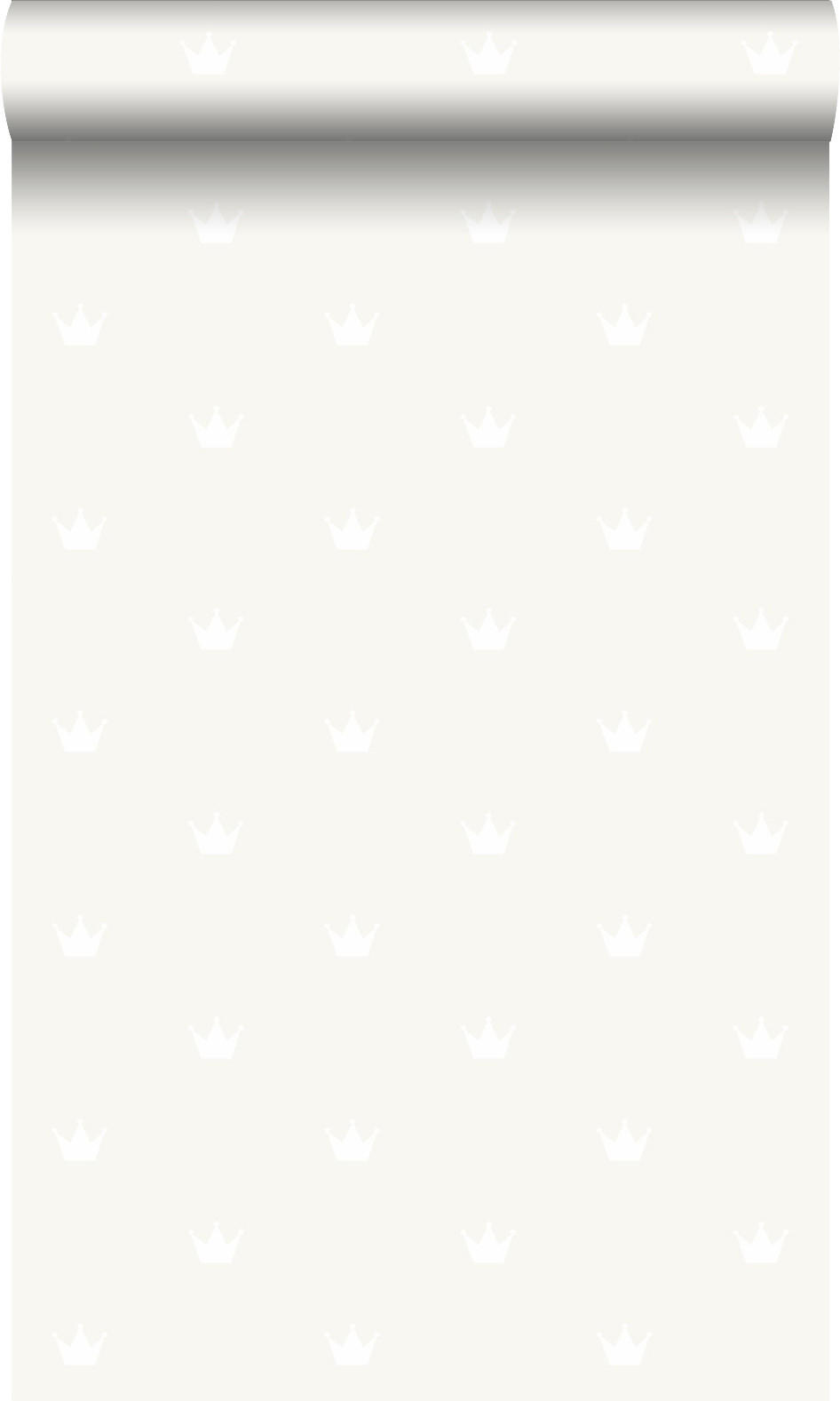 TAPETE kleine Kronen 53 cm x 10.05 m - Grau, Papier (53/0.1cm) - Origin Wallcoverings