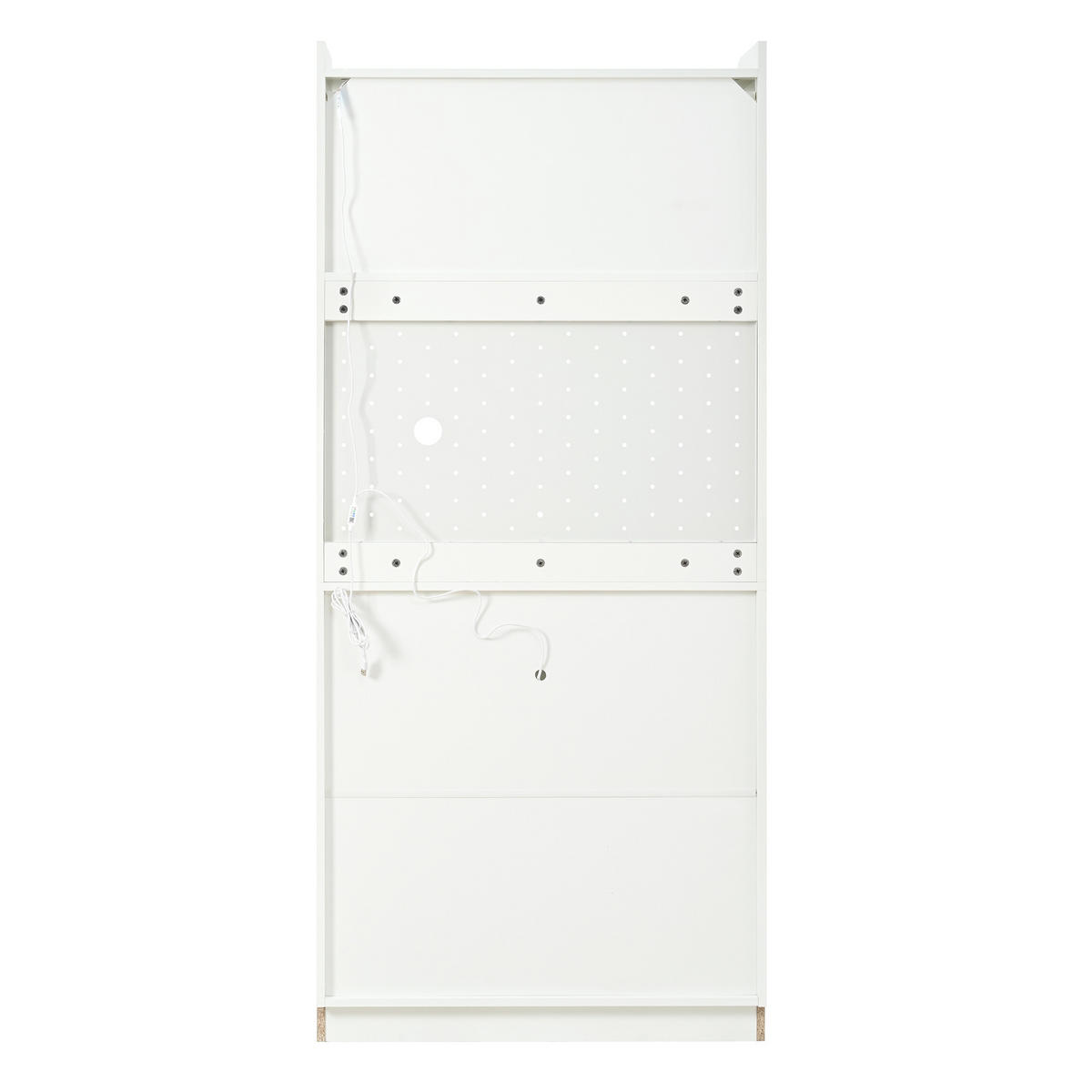 BUFFÉSKÅP i vit Highboard med LED och justerbara hyllor, B80/D40/H180 cm - Vit, Träbaserade material (80/180/40cm) - STILVORA