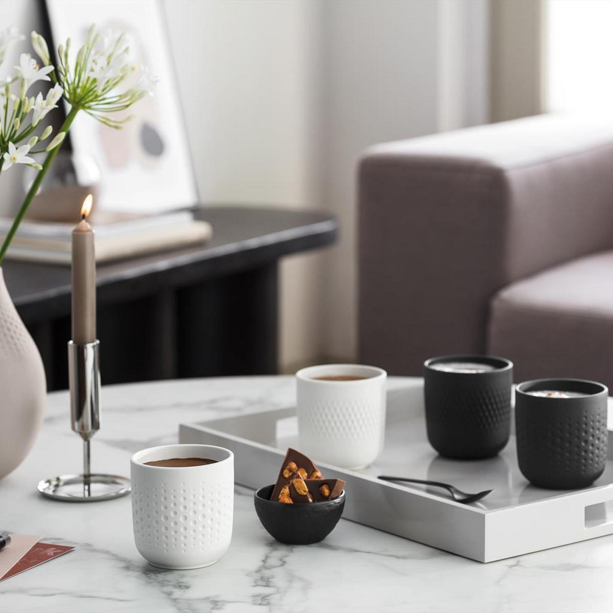 BECHER Manufacture Collier weiß 290 ml 6er Set - Weiß, Keramik (0.29L) - Villeroy & Boch