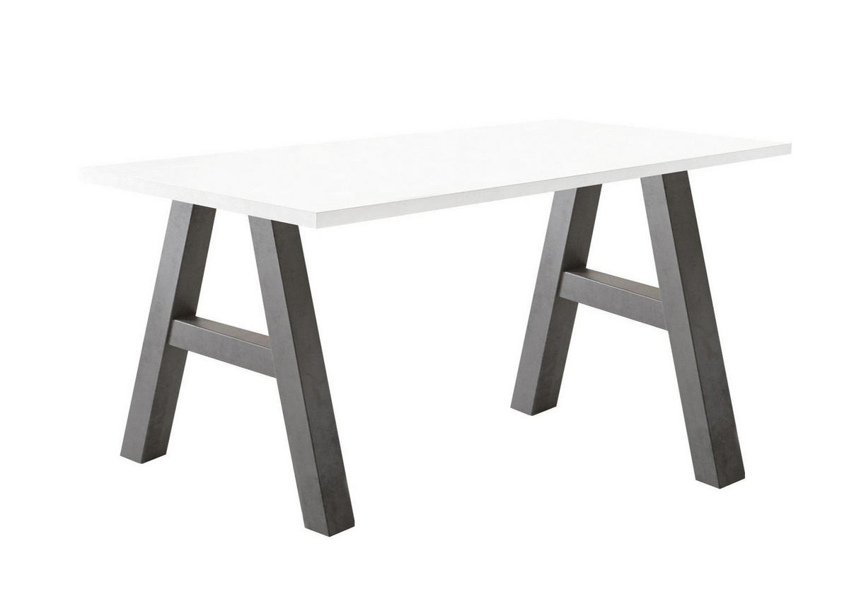 SCHREIBTISCH Edi 5 140 x 70 x 75 Bürotisch graphit/weiß matt lack - Weiß, Holz (140/70/75cm) - 58aufmkessel