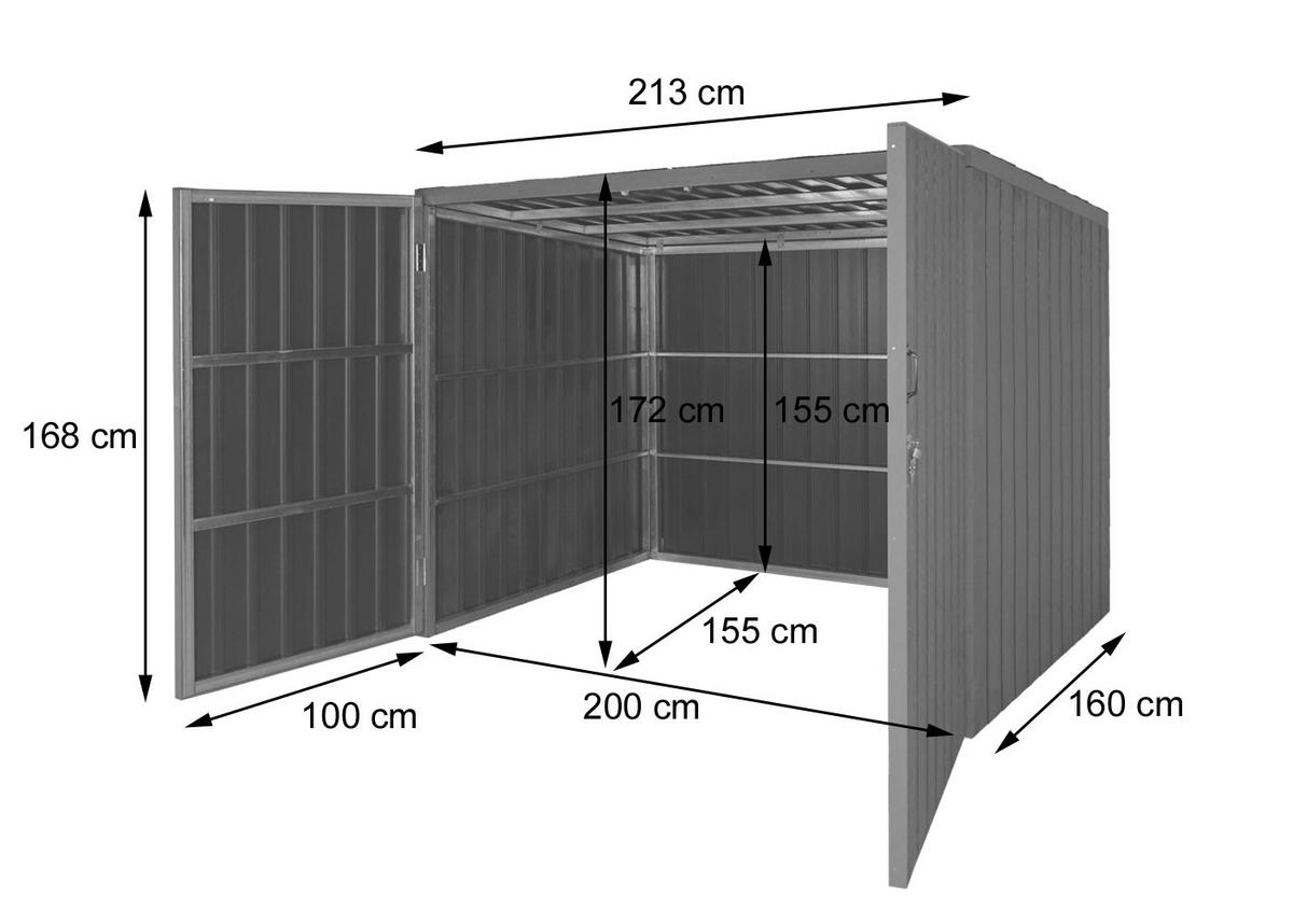 MÜLLTONNENVERKLEIDUNG Braun - Braun, Metall (213/172/160cm) - MCW
