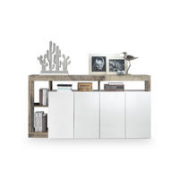 SIDEBOARD 4 Türen Frankfurt - L184 cm - Weiß, Holzwerkstoff (42/93/184cm) - Calicosy