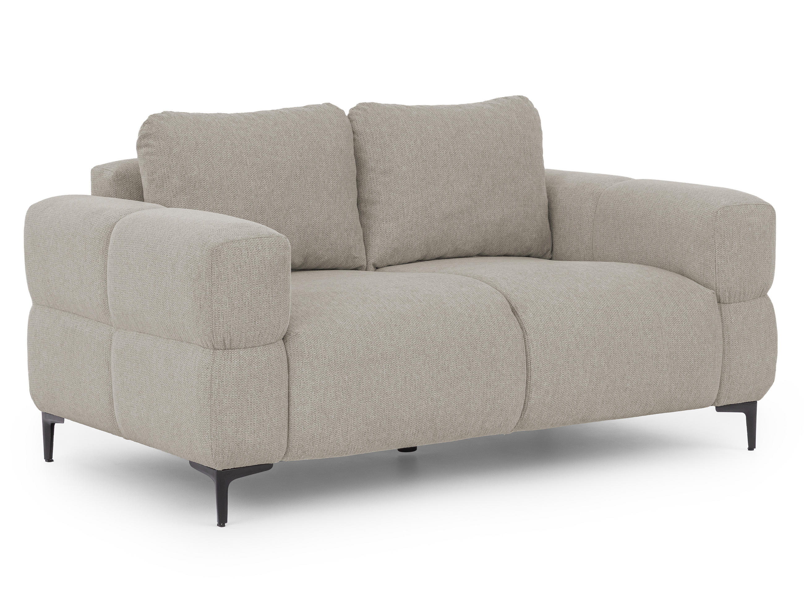 2-SITZER-SOFA Cardea in Bubble-Optik aus weichem Taupe Strukturstoff mit hohem Sitzkomfort - Taupe/Schwarz, Holz/Textil (154/80/97cm) - S-Style Möbel