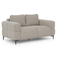 2-SITZER-SOFA Cardea in Bubble-Optik aus weichem Taupe Strukturstoff mit hohem Sitzkomfort - Taupe/Schwarz, Holz/Textil (154/80/97cm) - S-Style Möbel
