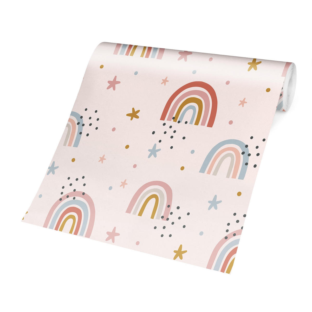 FOTOTAPETE Regenbogenwelt mit Sternen und Pünktchen 240/240 cm - Multicolor, Papier (240/240cm) - Bilderwelten