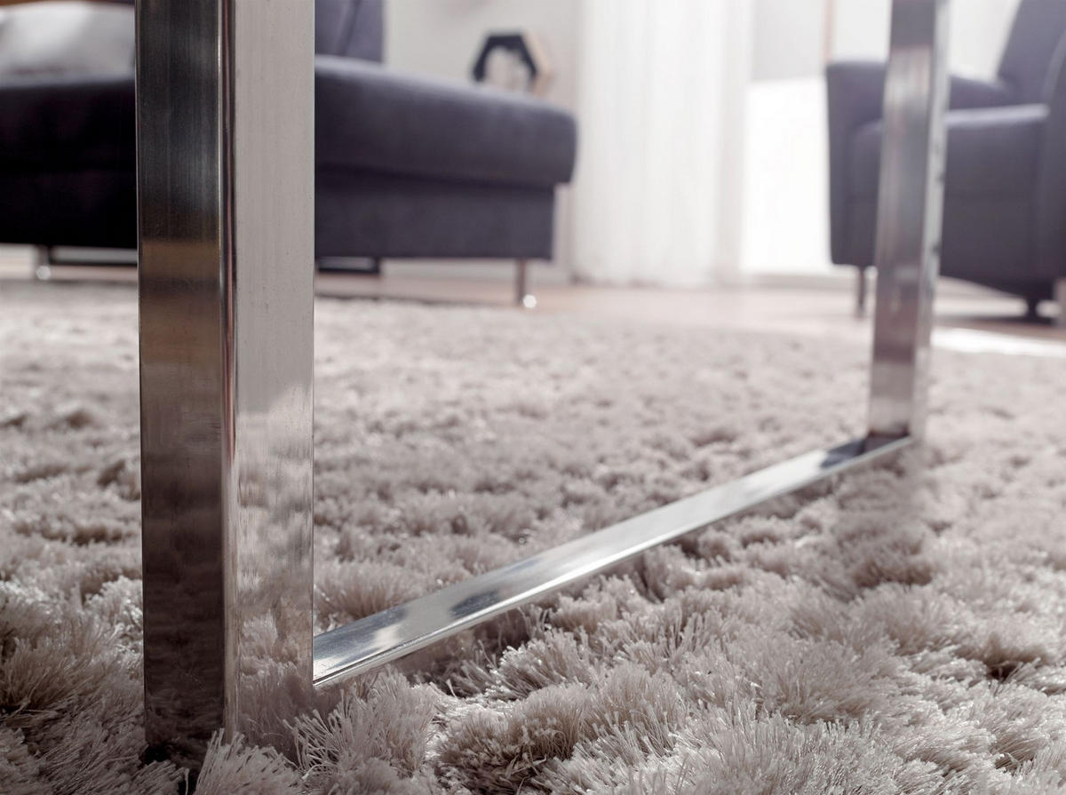 COUCHTISCH GUNA im Landhaus-Stil aus massivem Holz mit Designmerkmalen, Akazie 60x120x40 cm - Silberfarben/Akaziefarben, Holz/Metall (120/60/40cm) - KADIMA DESIGN