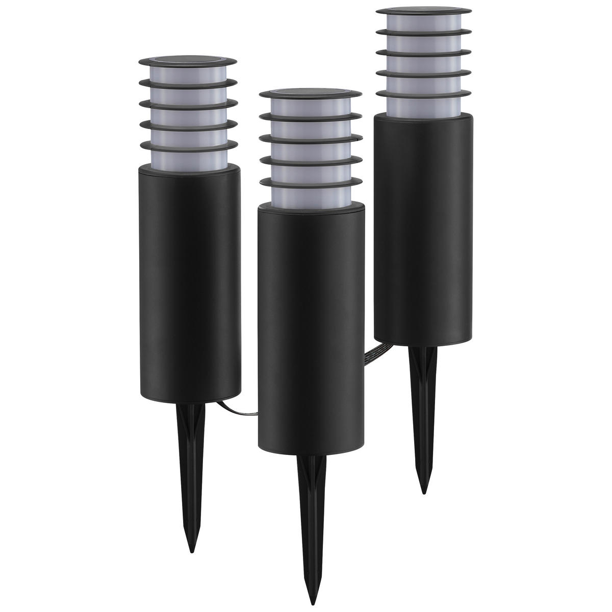 LED AUßENLEUCHTE Carosu Schwarz 7,6/7,6/38,8 cm - Schwarz, Kunststoff (7.6/7.6/38.8cm) - Brilliant