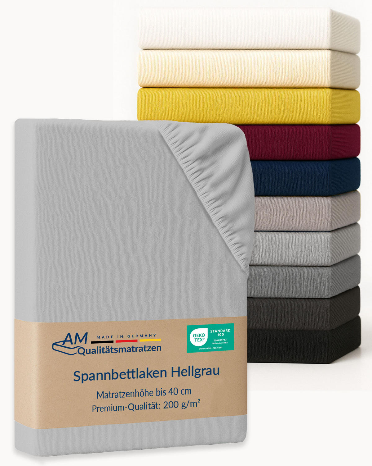 SPANNBETTLAKEN BOXSPRING 80/200/33 cm Hellgrau - Hellgrau, Textil (80/200cm) - AM Qualitätsmatratzen