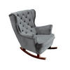 SCHAUKELSESSEL mit gepolstertem Sitz und Armlehnen, 102x81x95 cm, Asche_29858 - Dunkelgrau/Braun, Holz/Textil (81/102/95cm) - DomoHome