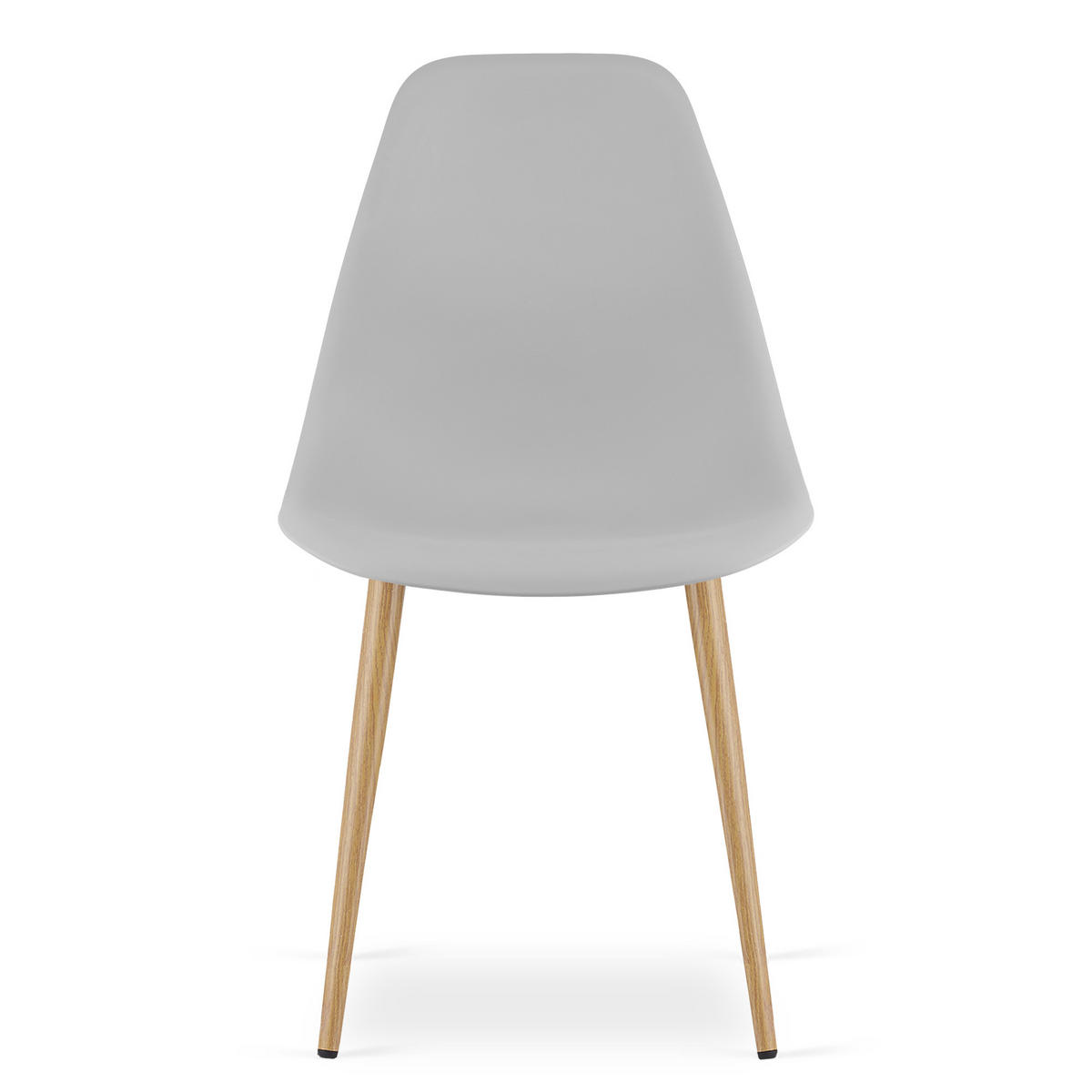 ESSZIMMERSTUHL 4-er Set KALEO grauer Sitz, natürliche Beine - Naturfarben/Grau, Kunststoff (46/84/51cm) - Valora