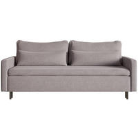 3-SITZER SOFA Umpro Chenille Graubraun - Graubraun/Schwarz, Textil/Metall (220/96/95cm) - Selsey