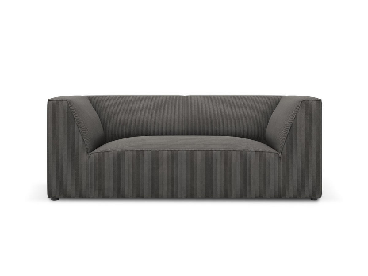 SOFA Ruby aus Cord dunkelgrau 2 Sitzplätze - Dunkelgrau, Textil (93/69/174cm) - Micadoni