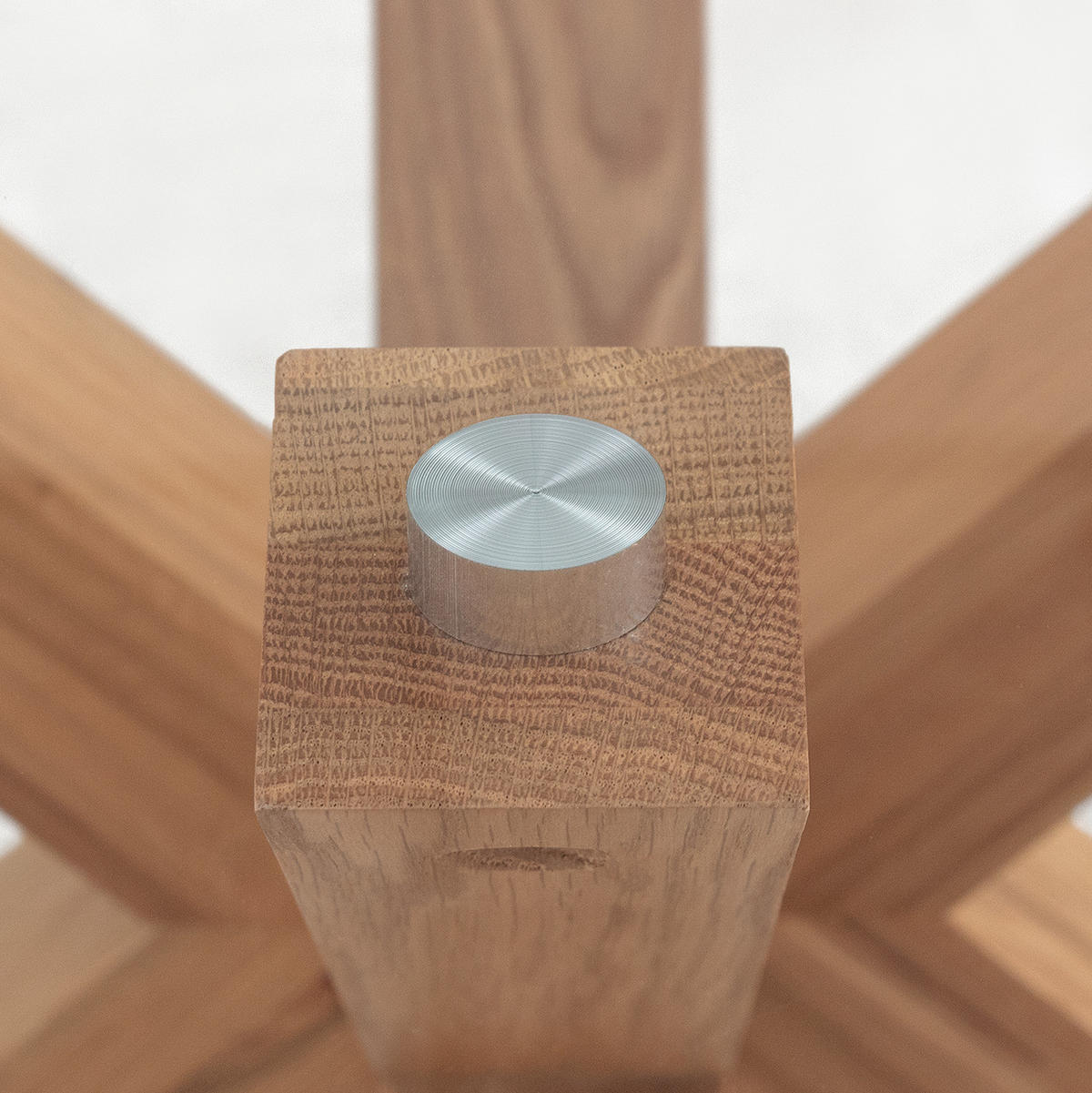 ESSTISCH rund - Glas / Eiche massiv - Eichefarben, Glas/Holz (119/119/76cm) - home24