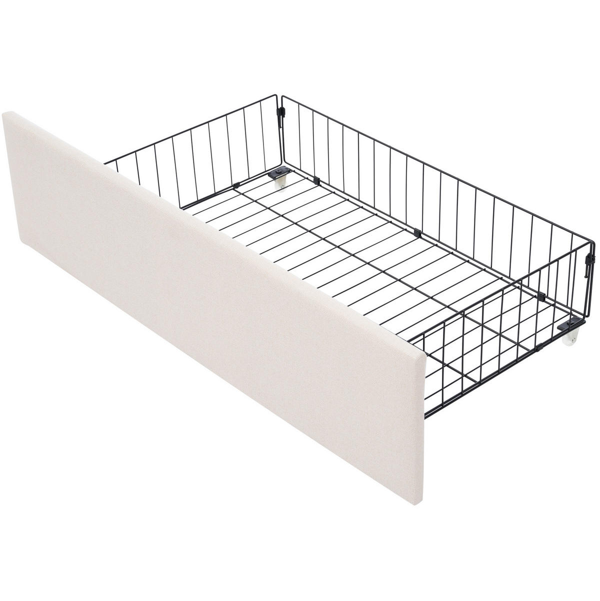 BETT mit LED, 2 Schubladen und verstellbarem Kopfteil 90x200 cm Beige - Beige, Holz (90/200cm) - Meubliv