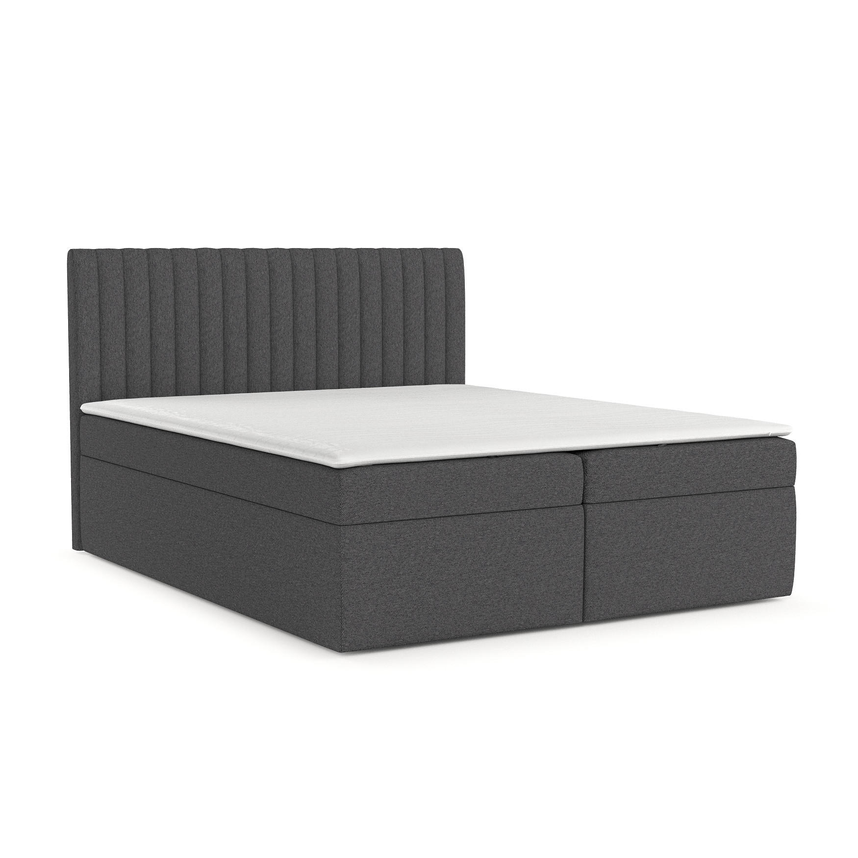 BOXBETT Maldon 180/200 cm Anthrazit im Megan Stoff - Anthrazit/Schwarz, Holz/Holzwerkstoff (180/200cm) - AltaBeds