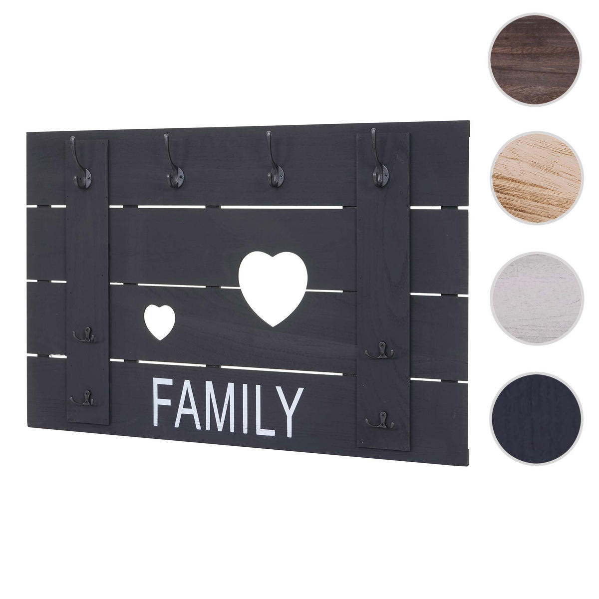 WANDGARDEROBE FAMILY SHABBY-LOOK Grau - Grau, Holz (90/60/3cm) - Jamb