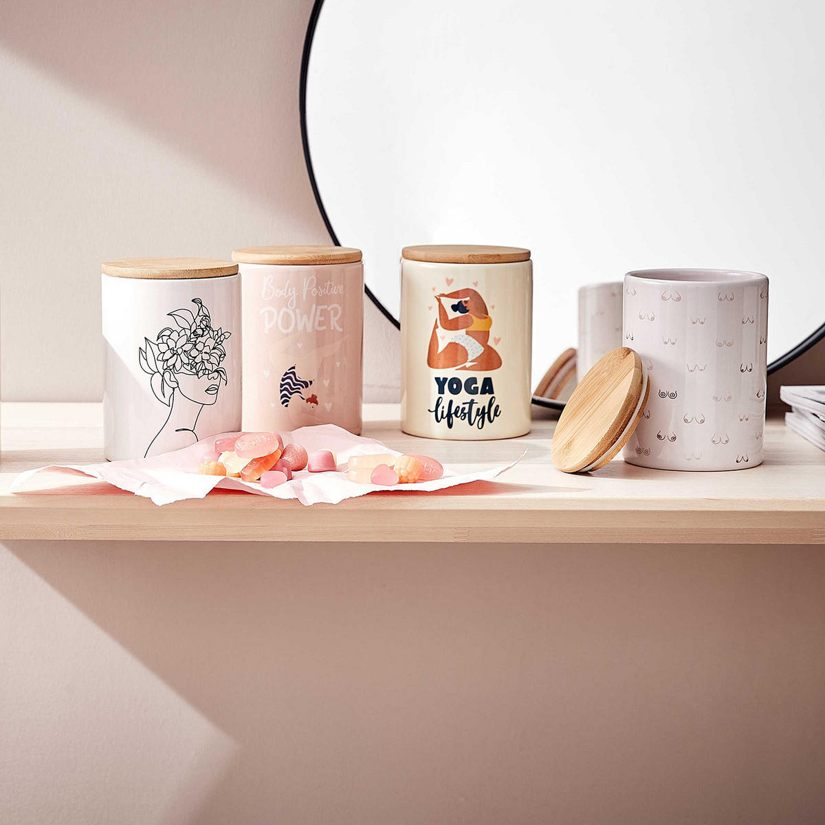 AUFBEWAHRUNGSDOSE (4er Set) Queen It - Grau, Keramik (10/14/10cm) - Butlers