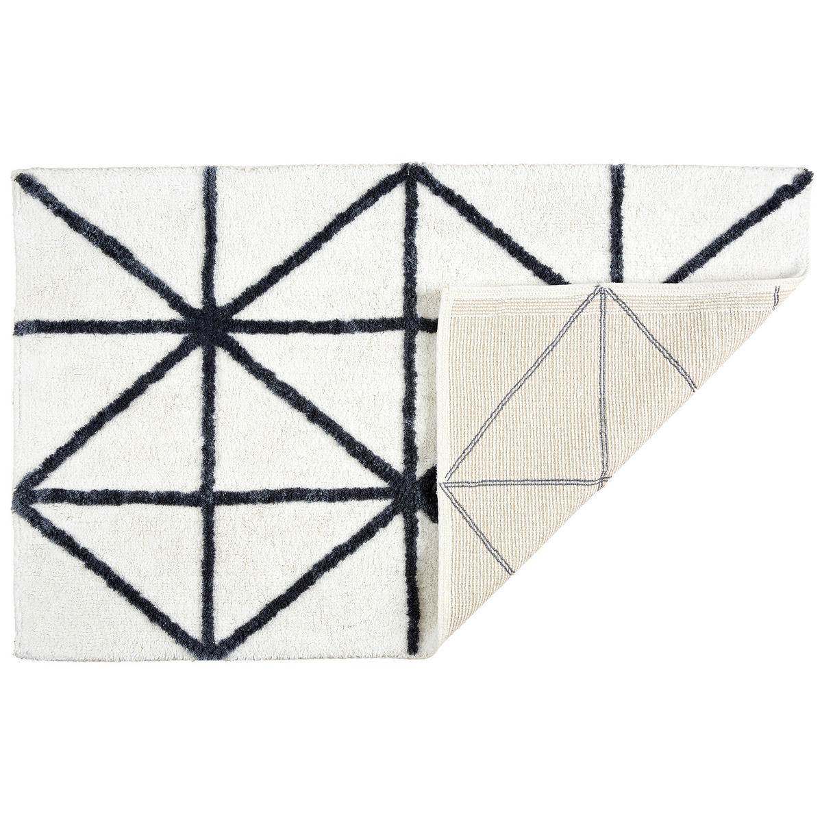 KÚPEĽŇOVÁ rohož BARBADOS GRAFIK - biela, textil (60/90cm) - Schöner Wohnen