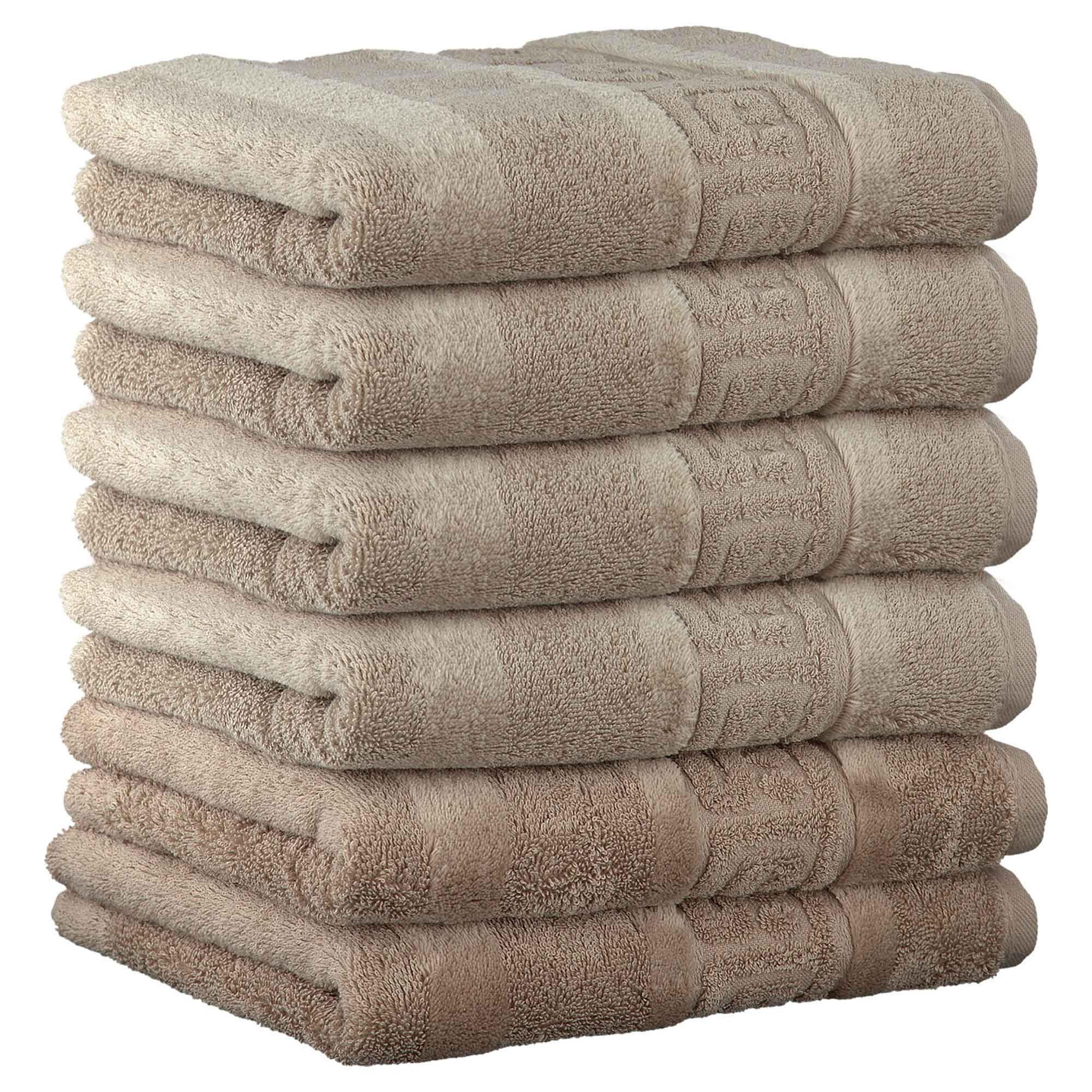 GÄSTETUCH 6er Pack 100% Baumwolle, Sand, 30 x 50 cm - Sandfarben, Naturmaterialien (30/40cm) - Cawoe