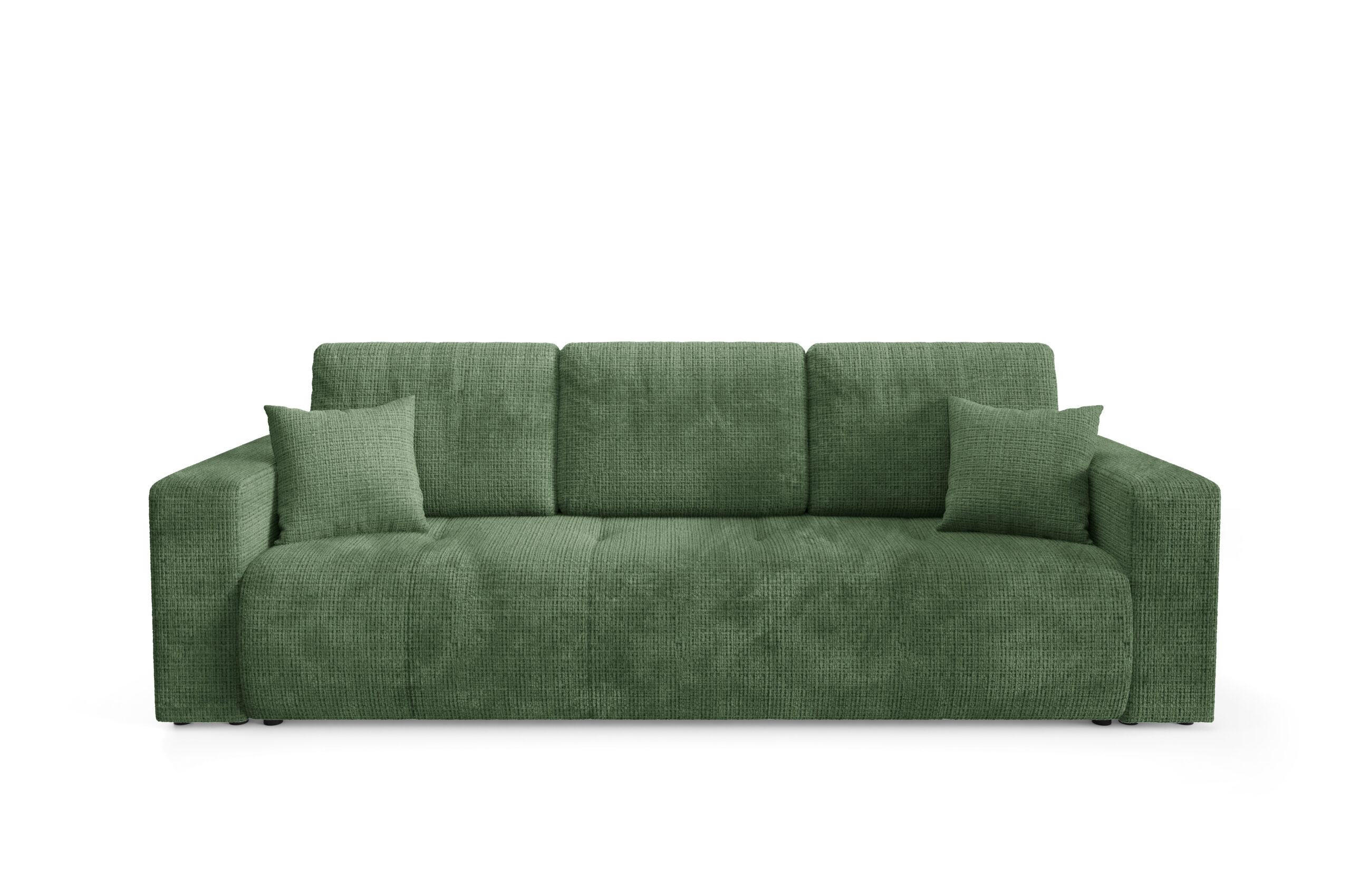SCHLAFSOFA mit Bettkasten Grün - Grün, Textil (244/70/92cm) - Furnisell