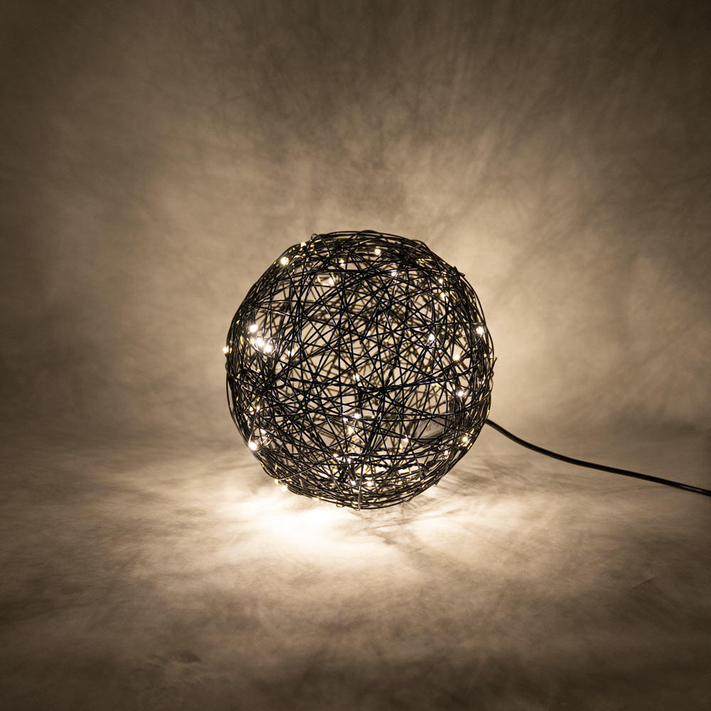 LED-AUSSENKUGEL Mesh Schwarz Ø 30cm - Schwarz, Metall (30/30/30cm) - s.luce