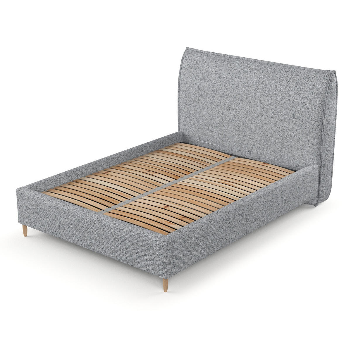 POLSTERBETT Mira 120/200 cm Grau im Riva Stoff - Naturfarben/Grau, Holz/Holzwerkstoff (120/200cm) - AltaBeds