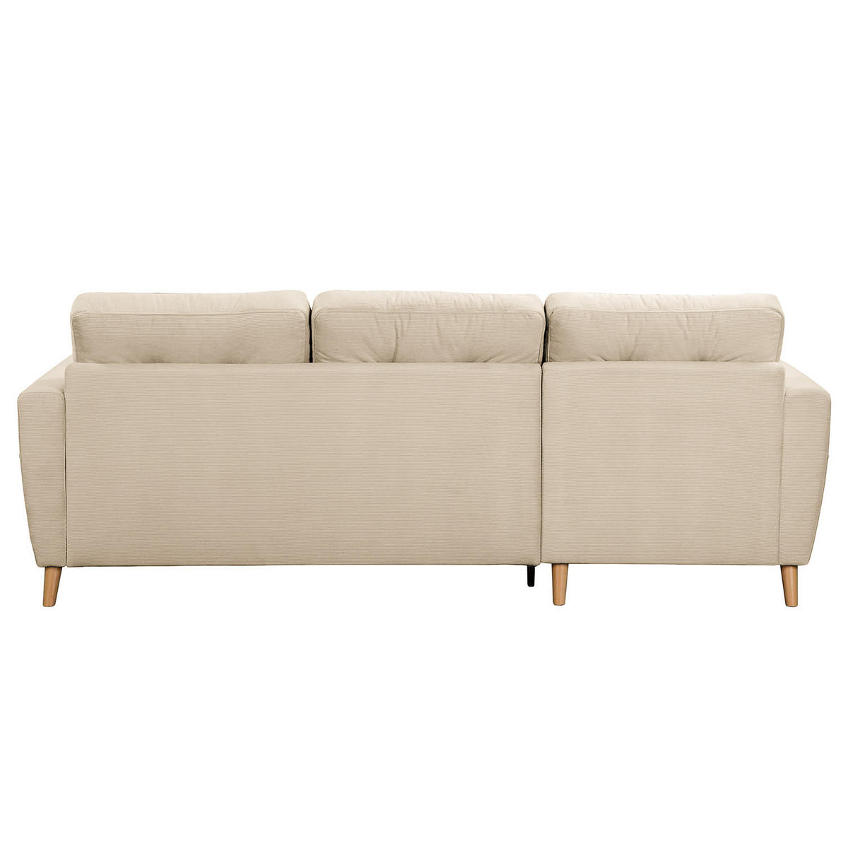 ECKSOFA mit Longchair - Beige/Braun, Holz/Textil (223/148cm) - home24