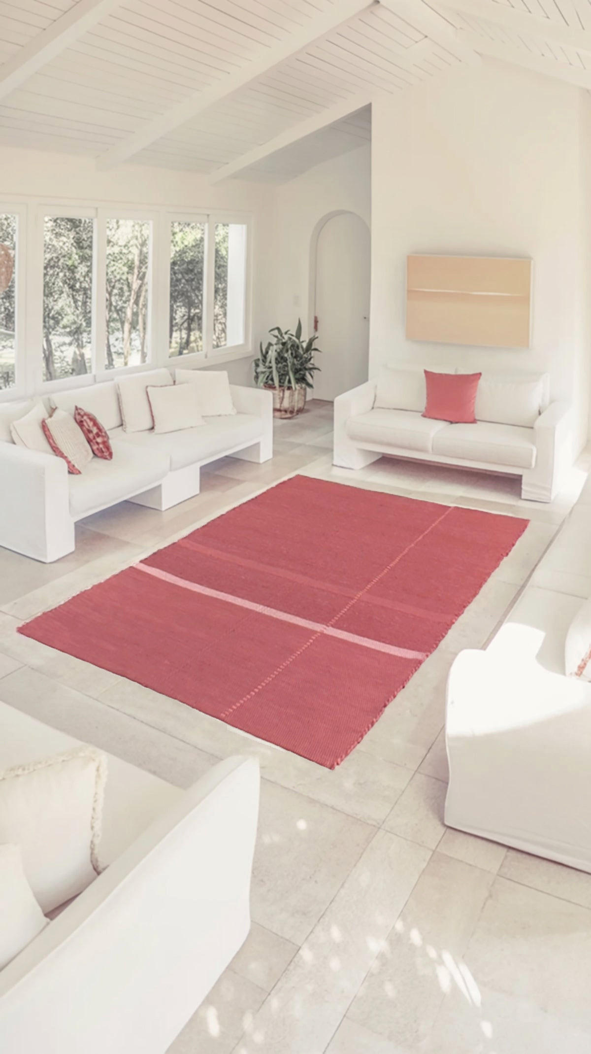 TEPPICH aus recycelten Fasern handgewebt rosa - Pink, Naturmaterialien (120/170cm) - AFK Living