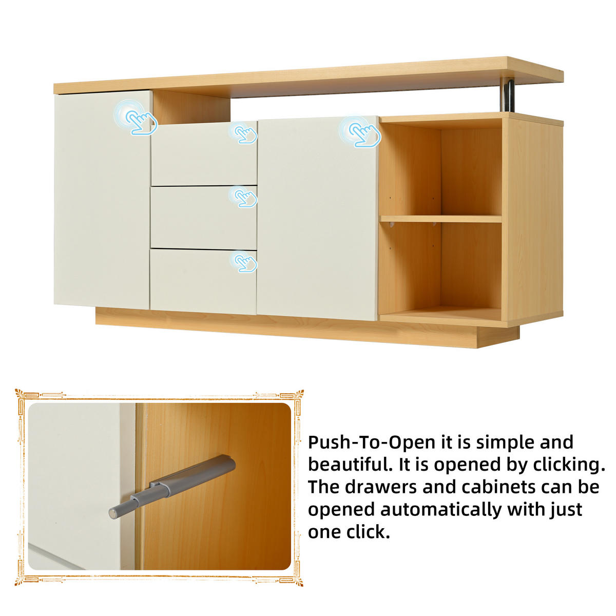SIDEBOARD Weiß 140/40/70 cm - Weiß, Holzwerkstoff (140/70/40cm) - PANGIVO
