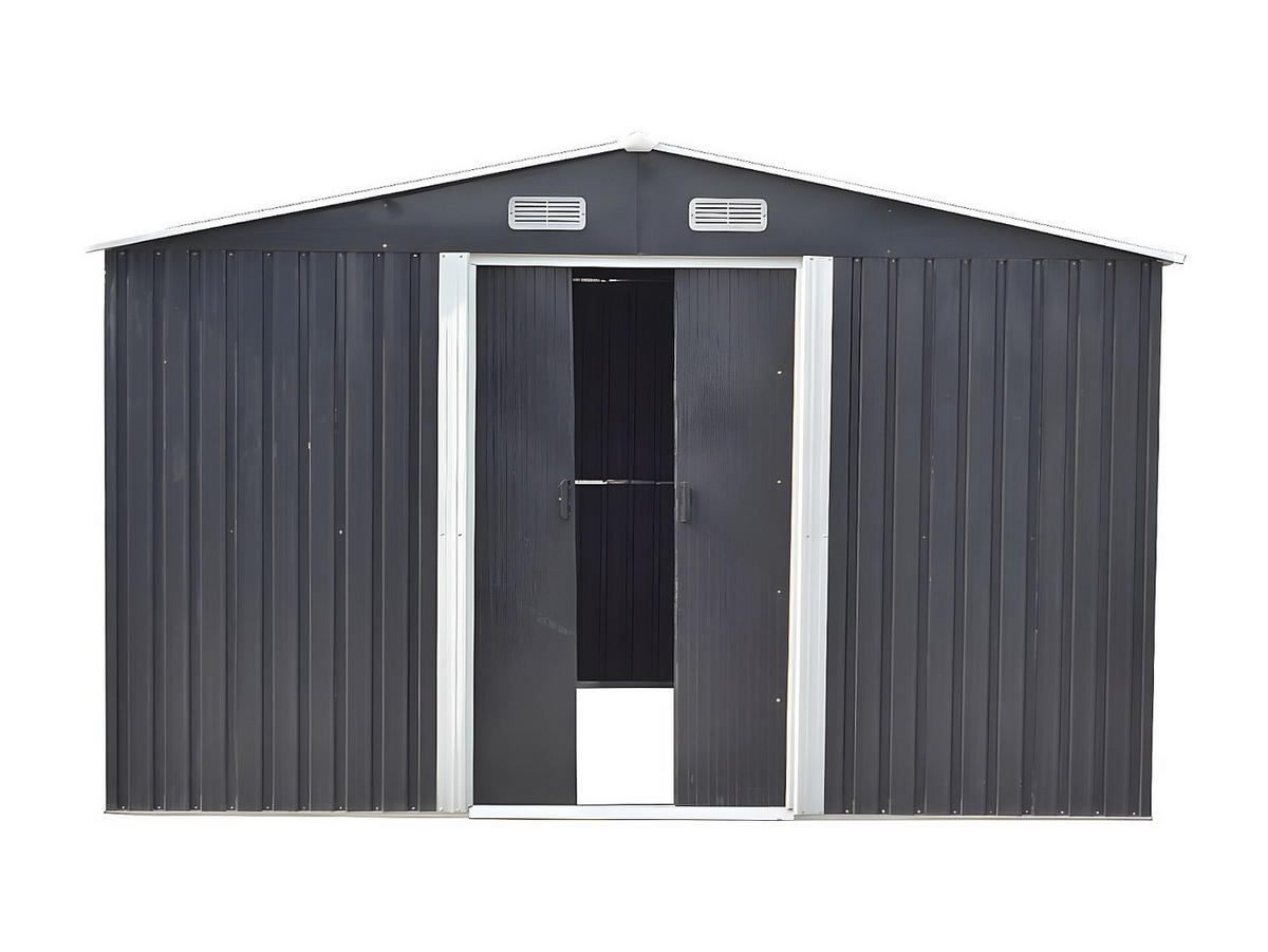 SCHREBERGARTENHAUS - 312 cm x 377 cm - metall - anthrazitgrau Manso - Anthrazit, Metall (312/170/377cm) - Vente-Unique