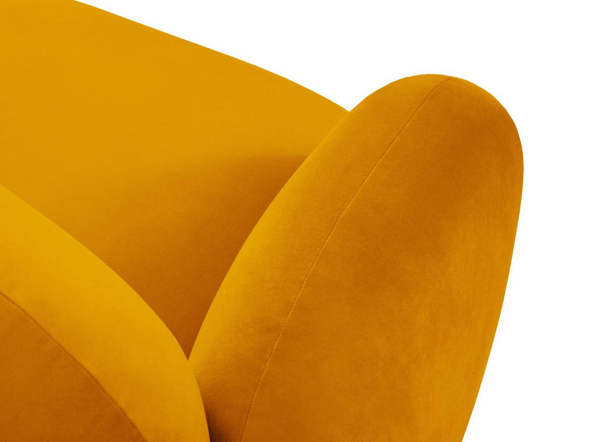 ECKSOFA rechts Blair aus Samt gelb 3 Sitzplätze - Gelb, Textil (155/194cm) - Micadoni