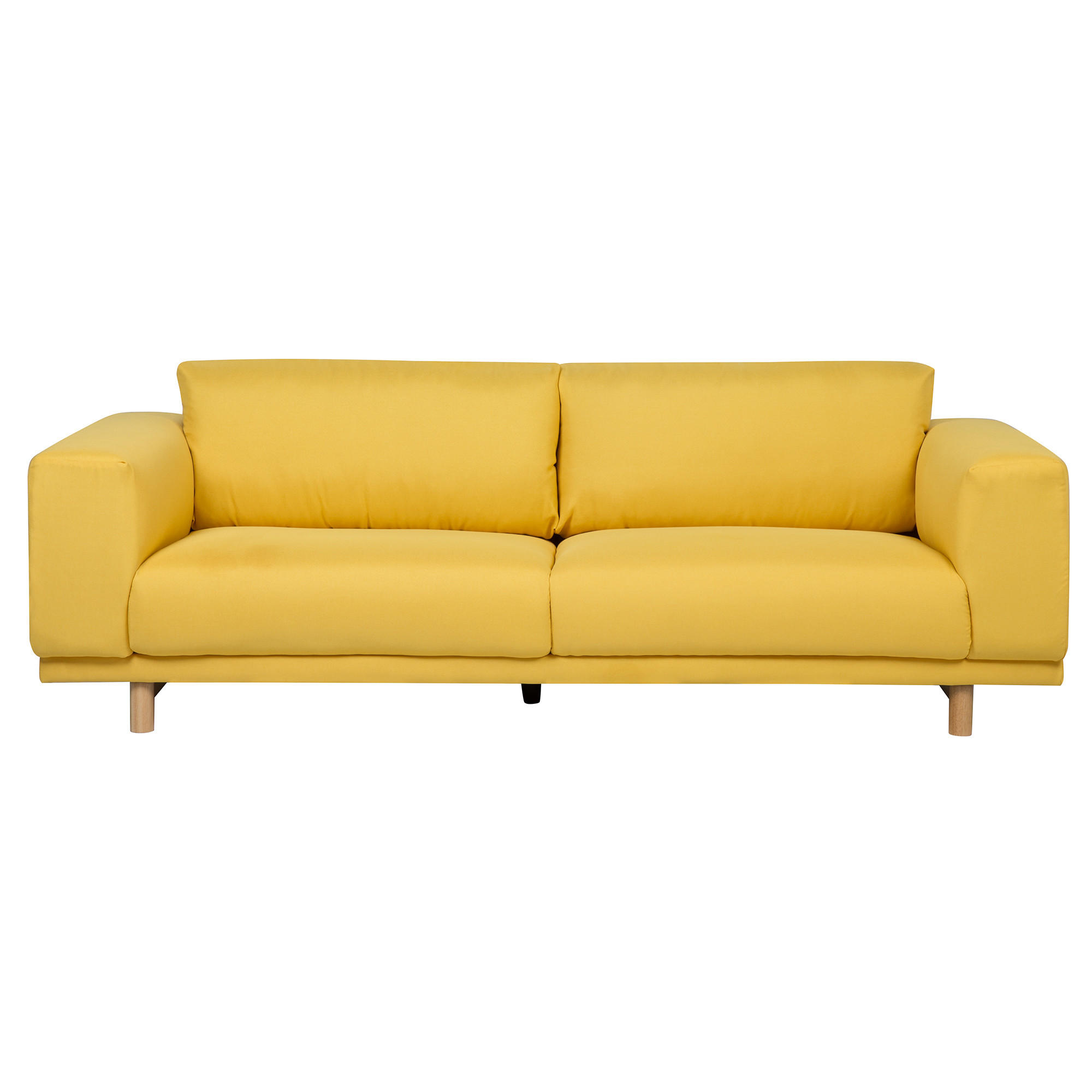 3-SITZER-SOFA Polsterbezug Gelb Nivala - Gelb, Textil (220/76/84cm) - Beliani