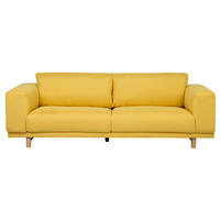 3-SITZER-SOFA Polsterbezug Gelb Nivala - Gelb, Textil (220/76/84cm) - Beliani