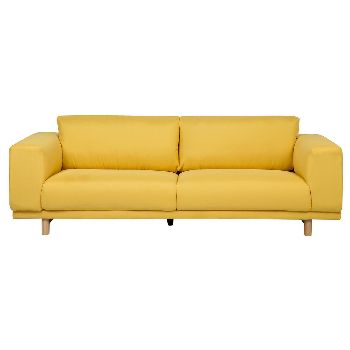 3-SITZER-SOFA Polsterbezug Gelb Nivala - Gelb, Textil (220/76/84cm) - Beliani