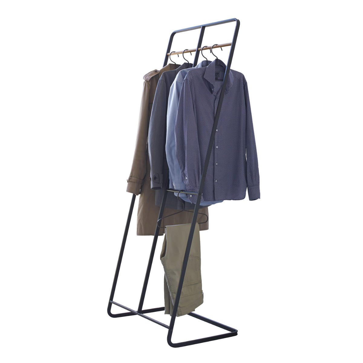 GARDEROBENSTÄNDER Tower schwarz 61/163/45 cm freistehend - Schwarz, Metall (45/163/61cm) - Yamazaki