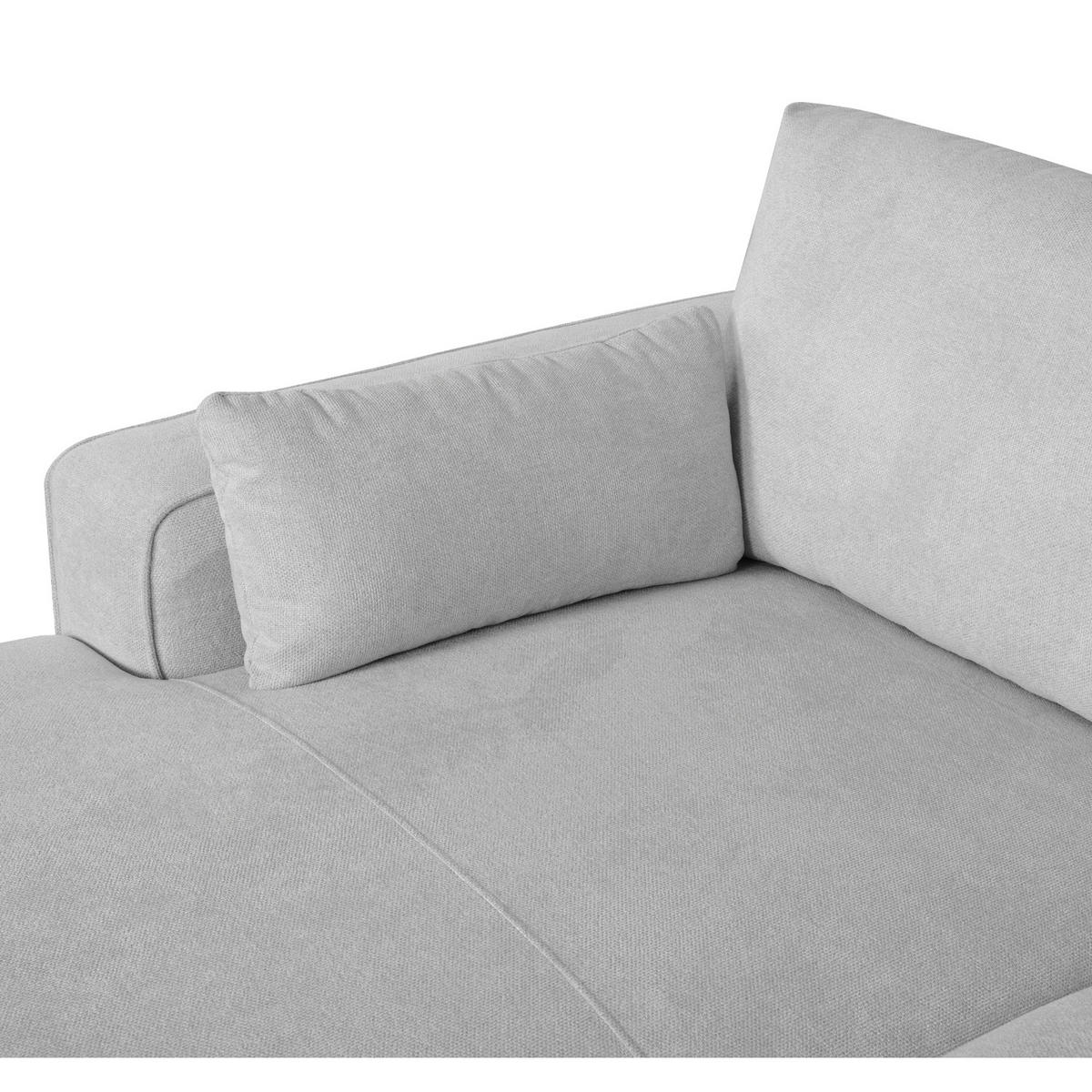 ECKSOFA Webstoff Grau - Schwarz/Grau, Holz/Textil (105/305cm) - Furnhouse