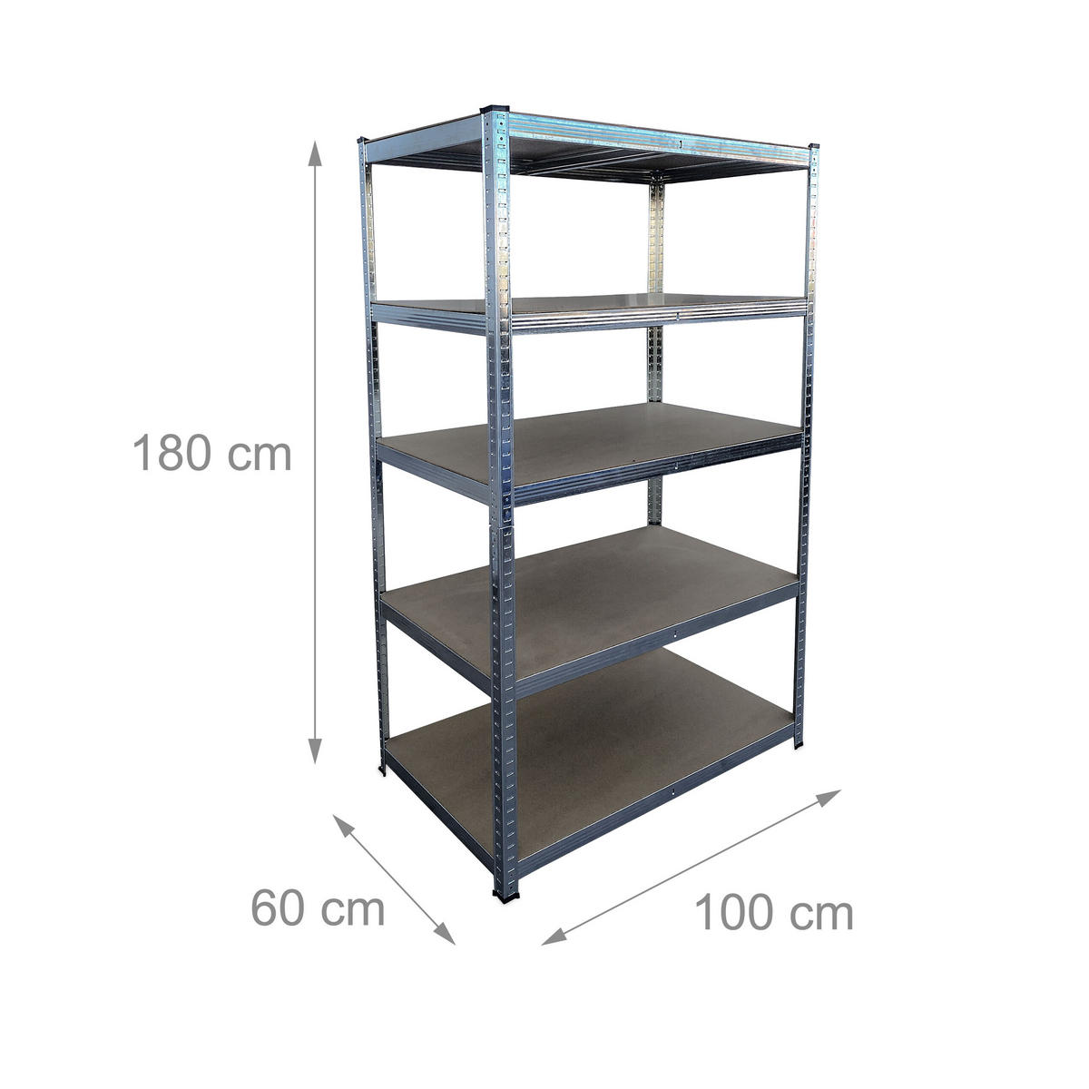 SCHWERLASTREGAL - Multicolor, Holzwerkstoff/Kunststoff (100/180/60cm) - Relaxdays