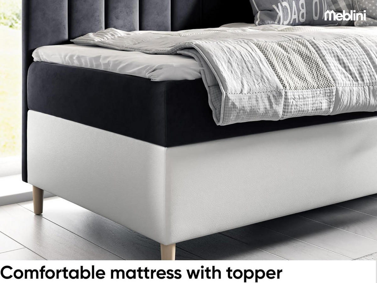 KINDERBETT MAYA 3 - Schwarz/Weiß, Holzwerkstoff (86/208cm) - Meblini