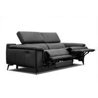 RELAXSOFA MATERA 3-Sitzer mit 2 Relaxfunktionen, schwarz - Schwarz, Holzwerkstoff/Textil (212/82/103cm) - Courtois Laville