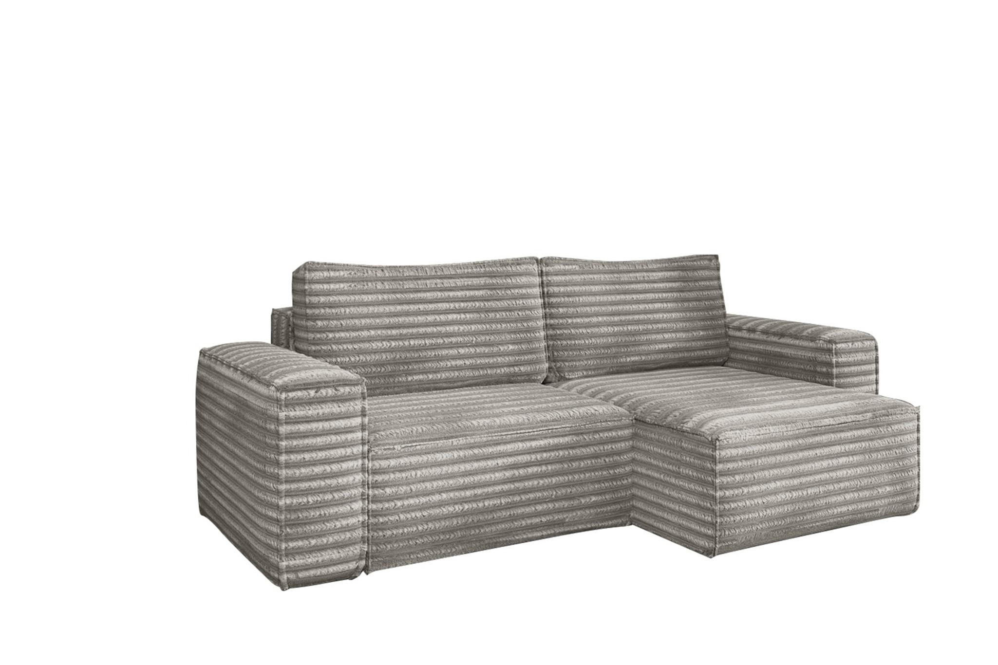 ECKSOFA Schlafsofa Madlen - Grau, Holzwerkstoff/Textil (248/140cm) - Fun Möbel