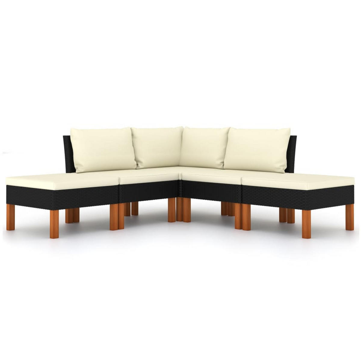 GARTENSET Yearington 5-teilig - Schwarz, Metall - Nettlife