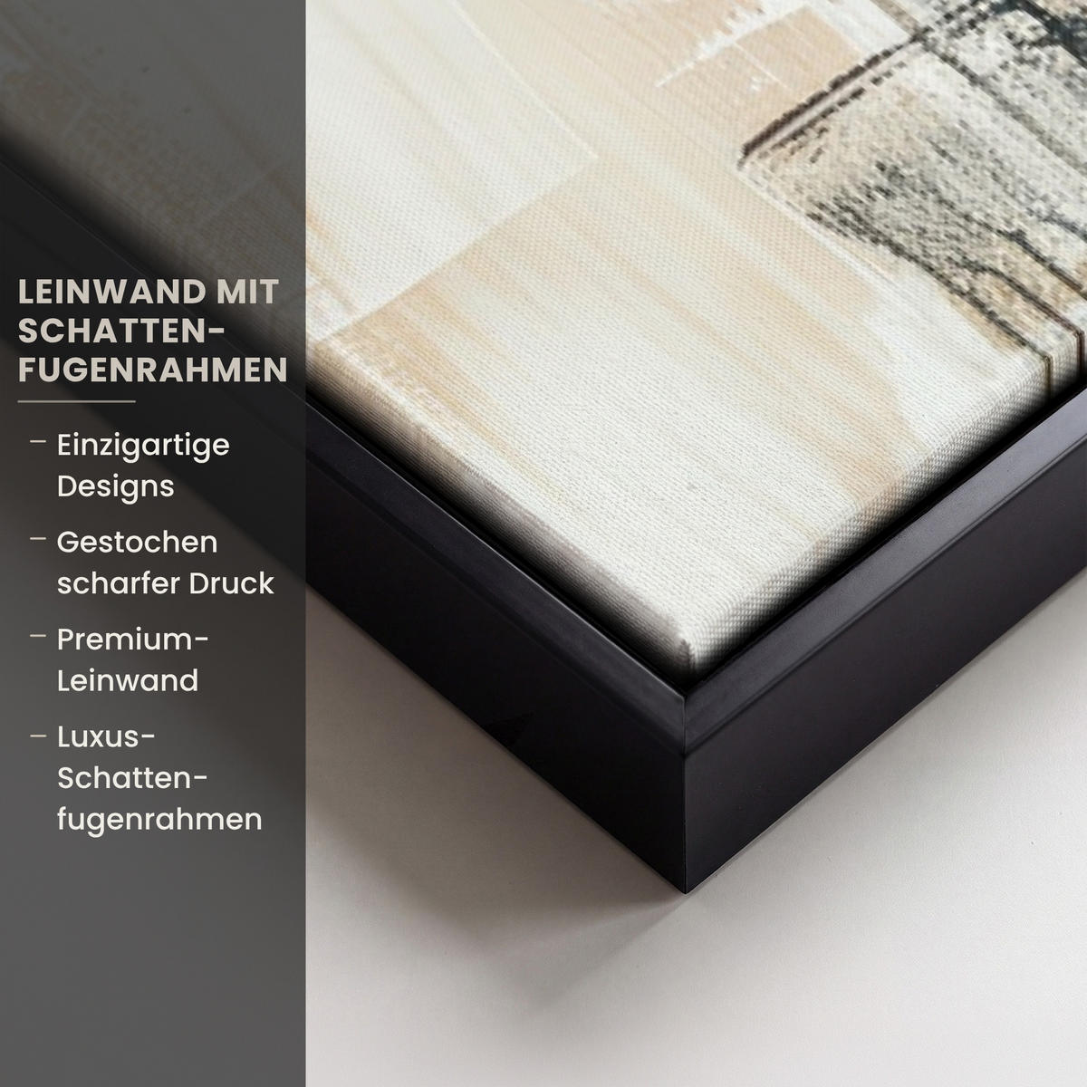 LEINWAND Bilder mit Rahmen - Abstrakt - Liebe - Schwarz und weiß - Modern - 60x90 - Schwarz, Textil (60/90cm) - MuchoWow