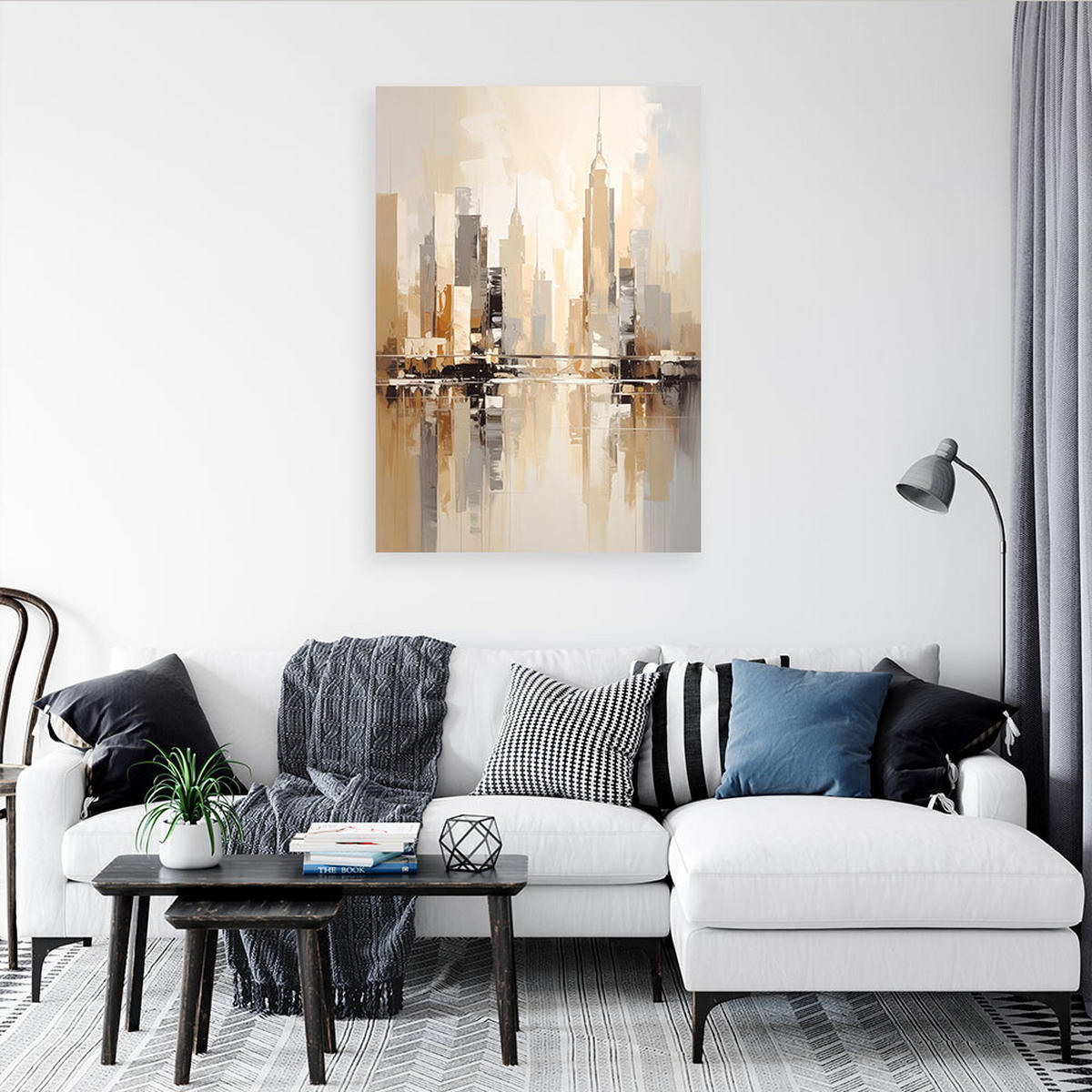 LEINWANDBILD Städte & Architektur 60x90cm - Beige, Textil (60/90cm) - Feeby