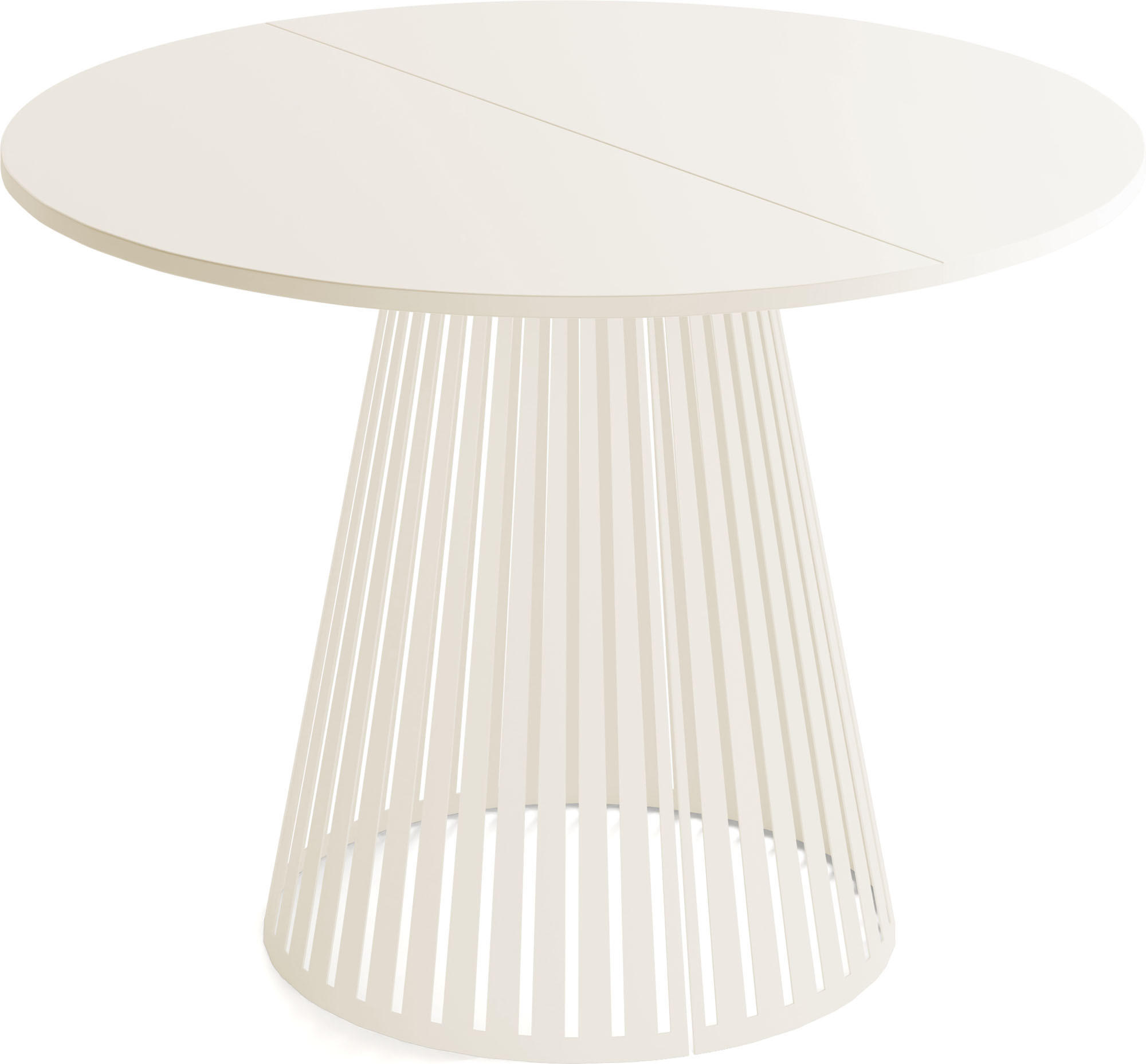 ESSTISCH Naro runder ausziehbarer, Beige Cashmere 120-200/120/76 cm - Kaschmir/Beige, Holzwerkstoff/Metall (120/120/76cm) - WFL GROUP