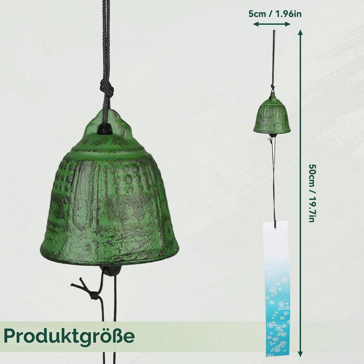WINDSPIEL 2-teiliges Set Gusseisen Traditionell - Grün, Metall (50/5/5cm)