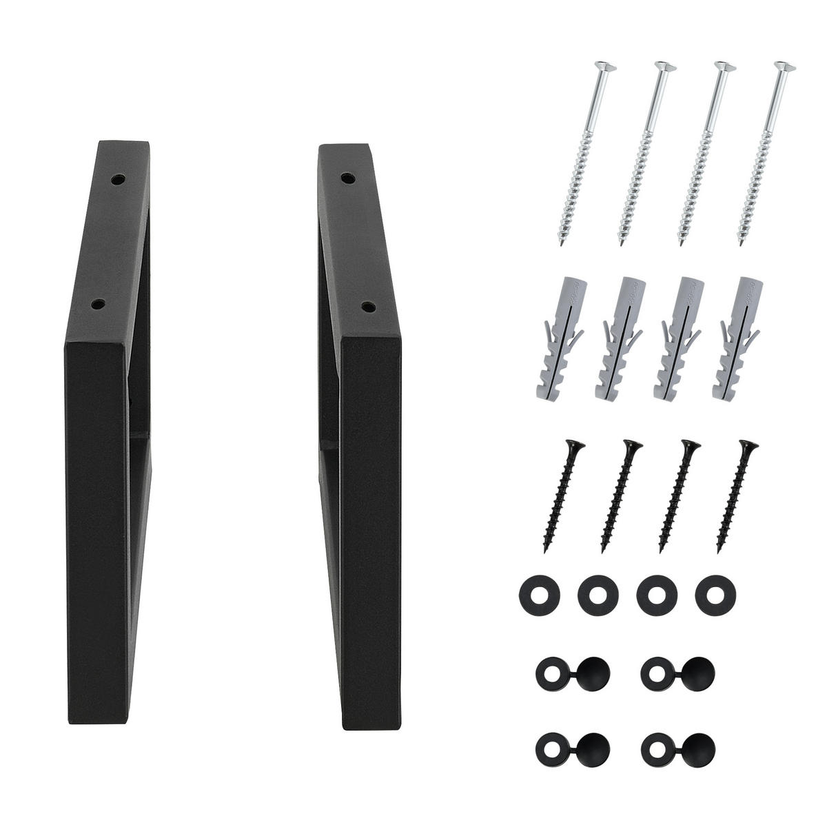 WANDKONSOLE-SET 2 TLG. Hawangen - Schwarz, Metall (45/20/3cm) - [en.casa]